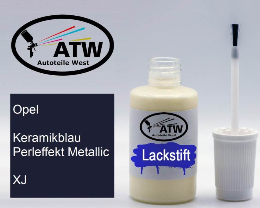 Opel, Keramikblau Perleffekt Metallic, XJ: 20ml Lackstift, von ATW Autoteile West.